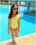 Neon ruffled off-shoulder Swimsuit